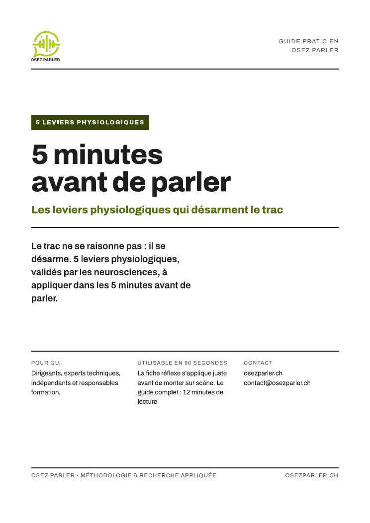 Couverture du guide 5 minutes avant de parler